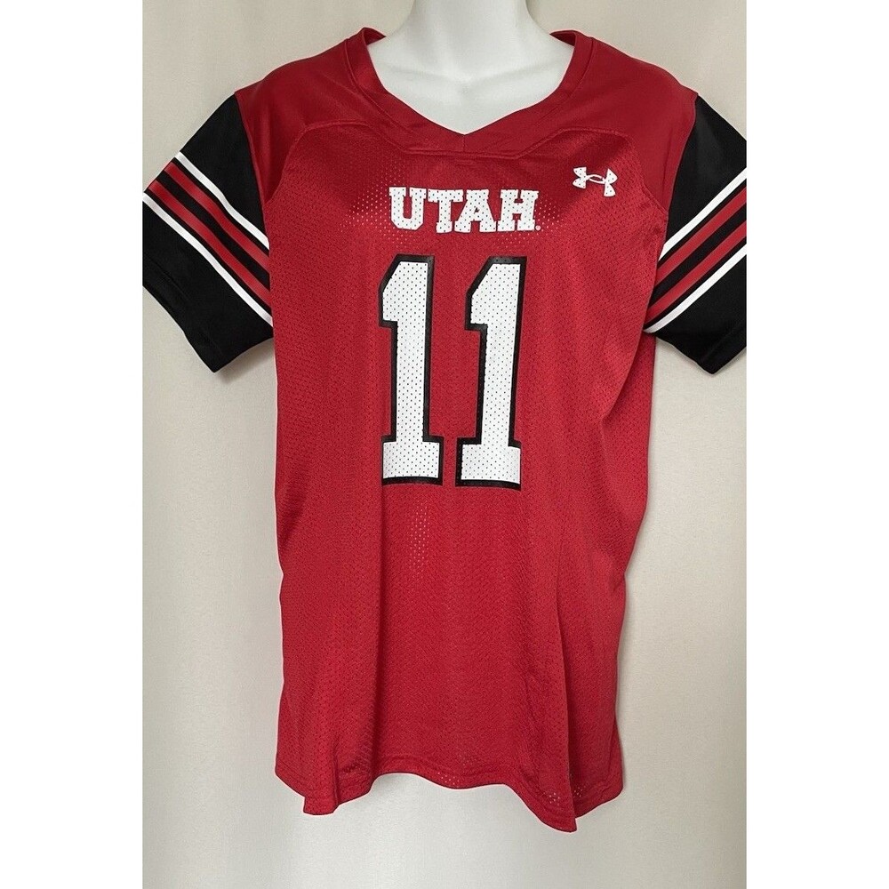 Utah Utes Under Armour Performance Football #11 Jersey Red SZ M